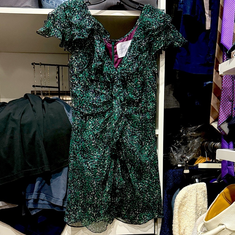 Carolina Herrera silk mini dress sz 4 fits like XS
